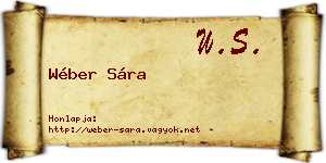 Wéber Sára névjegykártya